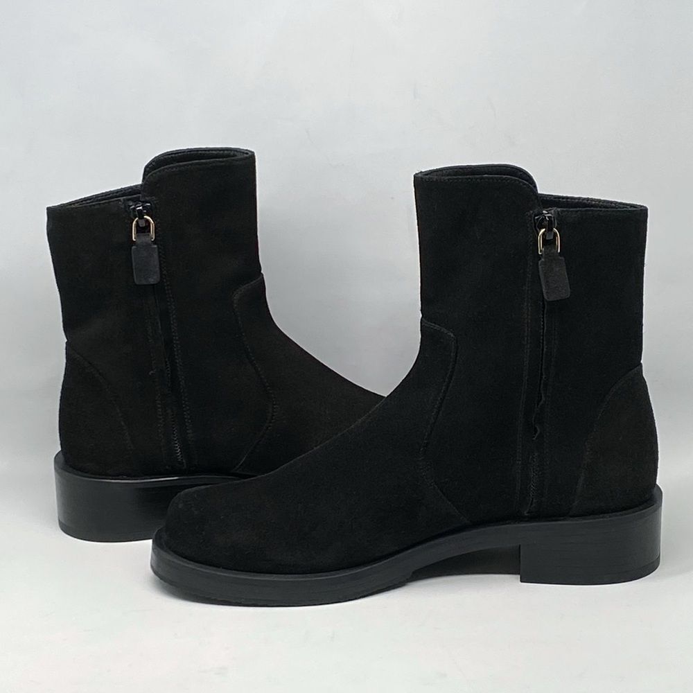 Stuart Weitzman Block Heel Suede Booties Size 7 - image 2